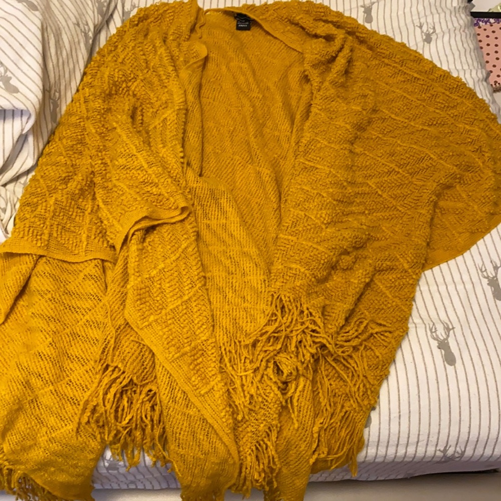 Yellow fringe cardigan